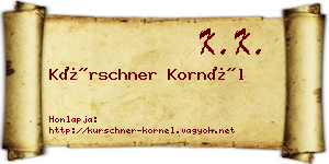 Kürschner Kornél névjegykártya